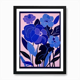 Blue Flower Illustration Lilac 6 Art Print