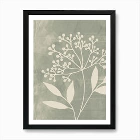 Botanical in Sage Green, Minimalist Art Print