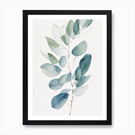 Eucalyptus Herb Minimalist Watercolour 2 Art Print