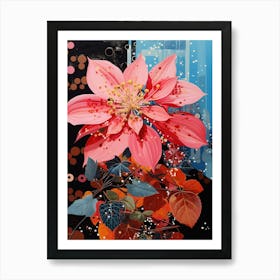 Surreal Florals Poinsettia 4 Flower Painting Art Print