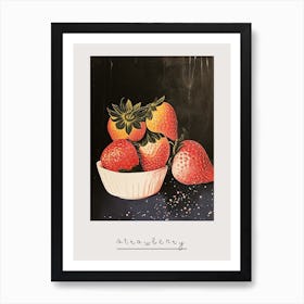 Art Deco Strawberry Still Life Poster Art Print