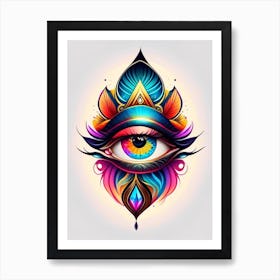 Higher Self, Symbol, Third Eye Tattoo 2 Art Print