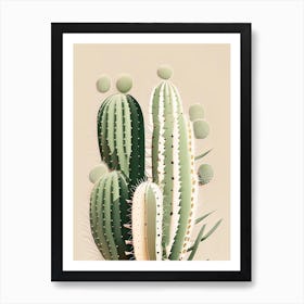 Trichocereus Cactus Neutral Abstract 2 Art Print