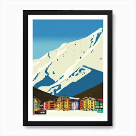 Ischgl, Austria Midcentury Vintage Skiing Poster Art Print