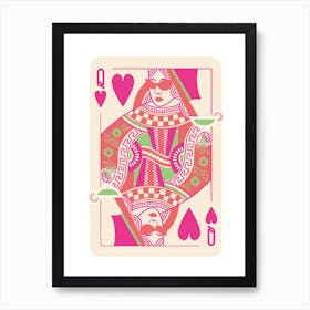 Queen Of Hearts Cocktail Pink Art Print