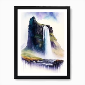 Kirkjufellsfoss, Iceland Water Colour  (3) Art Print