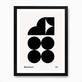 Geometric Bauhaus Poster B&W 33 Art Print