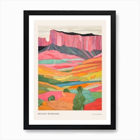 Mount Roraima South America 1 Colourful Mountain Illustration Poster Art Print