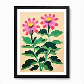 Cut Out Style Flower Art Bee Balm 2 Art Print