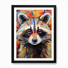 A Raccoon In The Style Of Jasper Johns 2 Art Print
