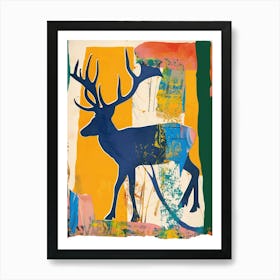 Deer 2 Cut Out Collage Art Print