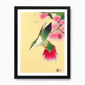 Hummingbird Japanese 2, Ukiyo E Style Art Print