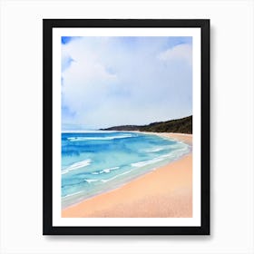 Tallow Beach, Australia Watercolour Poster