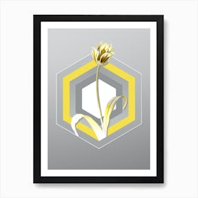 Botanical Didier's Tulip in Yellow and Gray Gradient n.098 Art Print