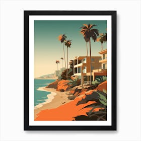 Pismo Beach California Mediterranean Style Illustration 3 Art Print