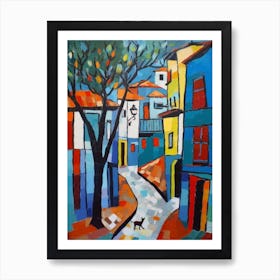 Painting Of Istanbul With A Cat 4 In The Style Of Matisse Art Print