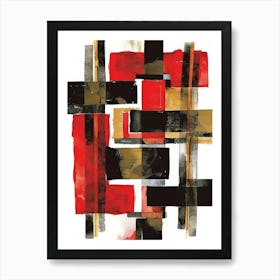 Abstract Red And Black Canvas Print Art Print