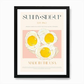 Sunny Side Up Eggs Mid Century Art Print