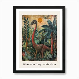 Dinosaur Impressionist Inspired Painting 4 Poster Art Print