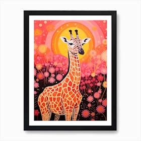 Blooming Giraffe Art Print