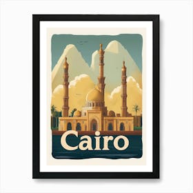 Aihrgdesign A Mid Century Modern Travel Poster For Cairo Show 911ac76e 8c32 4139 Ad1f 2be1c6ef094e 2 Art Print