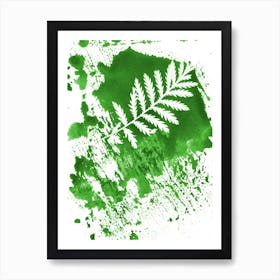 Green Abstarct Tansy Leaf Art Print