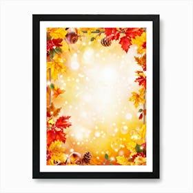 Autumn Leaves Glowing With Bright Yellows Fiery Oranges And Deep Reds Encased Within A Whimsical (2) Art Print