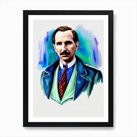 Ralph Fiennes In The Grand Budapest Hotel Watercolor Art Print