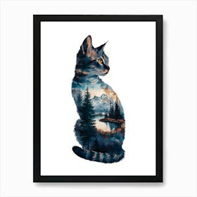 Cat In The Mountains Art Print