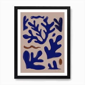 Blue Seaweed Art Print