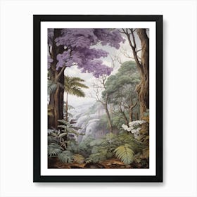 Vintage Jungle Botanical Illustration Jacaranda 2 Art Print