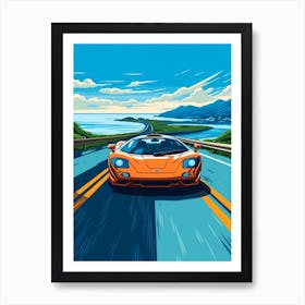 A Mclaren F1 In Causeway Coastal Route Illustration 1 Art Print