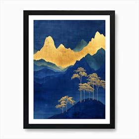 Golden Mountains 1 Art Print