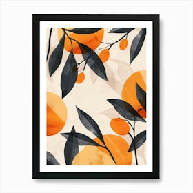 Oranges Close Up Illustration 4 Art Print