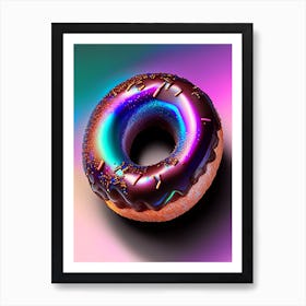 Chocolate Coconut Donut Holographic 1 Art Print