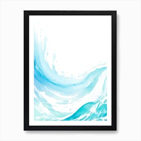 Blue Ocean Wave Watercolor Vertical Composition 147 Art Print