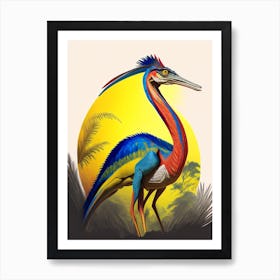 Coelophysis 1 Primary Colours Dinosaur Art Print