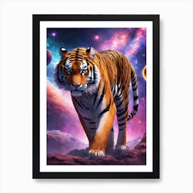 Tiger In Space Art Art Print