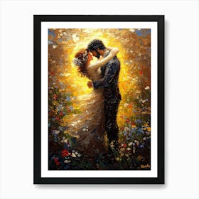 Impressionist Inspired The Kiss Poster Art Print