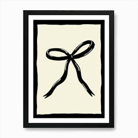 Black Bow with Black Border Art Print