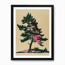 Juniper Tree Colourful Illustration 1 Art Print