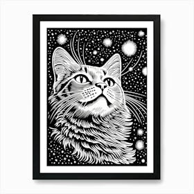 Nebula Furminator, Psychedelic Cats series Art Print