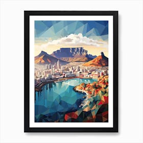 Cape Town, South Africa, Geometric Illustration 2 Art Print