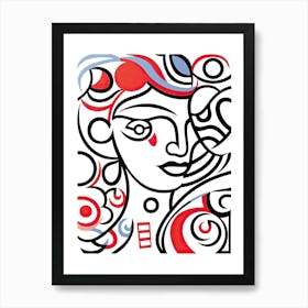 Line Art Inspired By The Joy Of Life By Matisse 2 Art Print