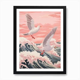 Vintage Japanese Inspired Bird Print Seagull 2 Art Print