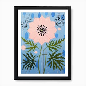 Love In A Mist Nigella 2 Hilma Af Klint Inspired Pastel Flower Painting Art Print