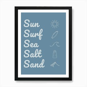 Sun Surf Sea Salt Sand Poster