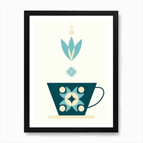Coffee Cup With Flower Art Print