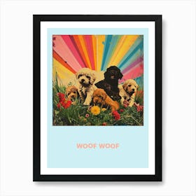 Woof Woof Puppies Rainbow Poster 1 Art Print