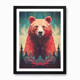 Polygonal Bear Art Print